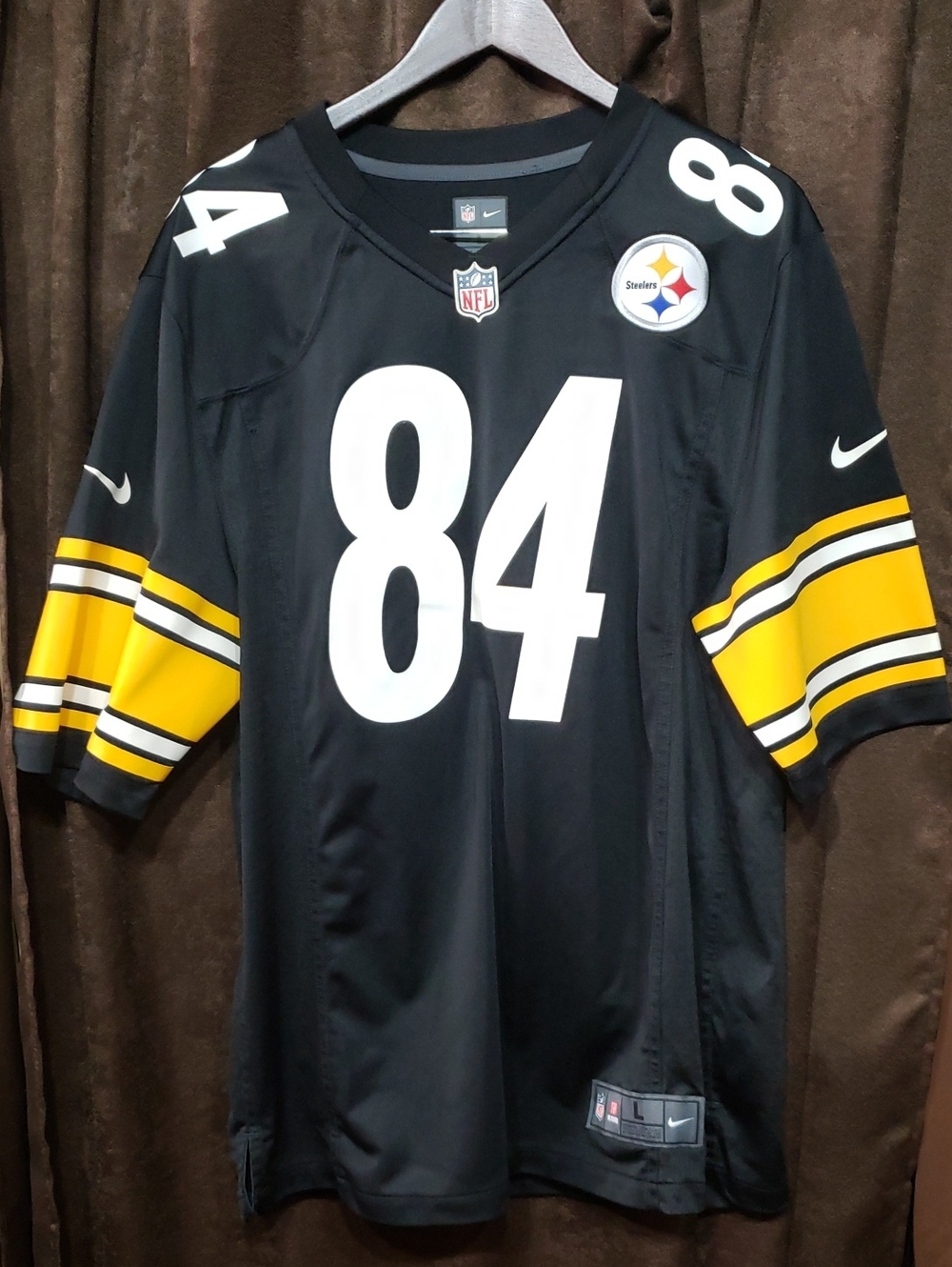Nike NFL PLAYERS Brown #84 Pittsburgh Steelers Football Jersey Authentic L